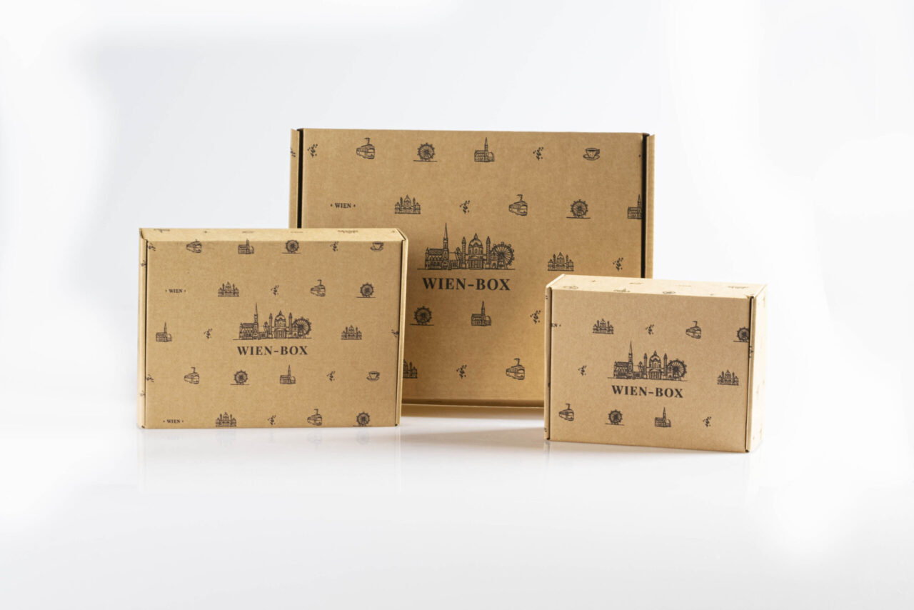 Die verschiedenen Größen der nachhaltigen Wien Boxen